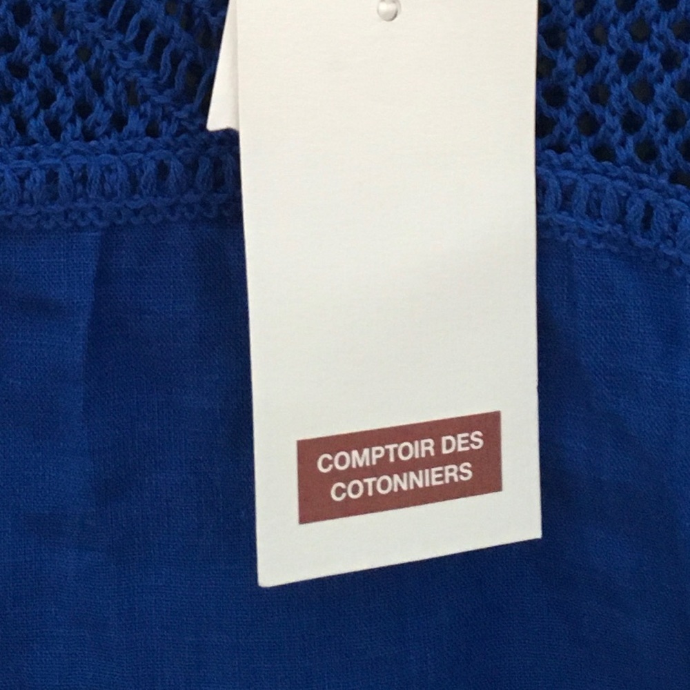 Comptoir Des Cotonniers Linen Crochet Shift Dress Small - Picture 7 of 8